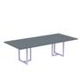 Imagem de Mesa de Reunião Retangular Tubular P25 Pandin 2,0 M Grafito e Lilas