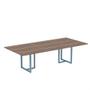 Imagem de Mesa de Reunião Retangular Tubular P25 Pandin 2,0 M Walnut e Azul Dali