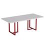 Imagem de Mesa De Reunião Retangular Tubular PE 40 Pandin 2,00 M Cinza e Vermelho