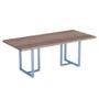 Imagem de Mesa De Reunião Retangular Tubular PE 40 Pandin 2,00 M Walnut e Azul Dali