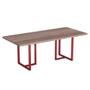 Imagem de Mesa De Reunião Retangular Tubular PE 40 Pandin 2,00 M Walnut e Vermelho