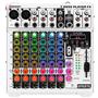 Imagem de Mesa De Som 6 Canais Player Multicolor T0602 Mixer Taramps T 0602 Equalizador Mp3 Usb Fm Bluetooth 78 Efeitos Rgb Led 12v