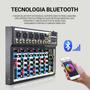 Imagem de Mesa de Som 7 Canais Profissional Equalizador Bluetooth Usb Placa de Som Interface de Áudio Mixer