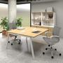 Imagem de Mesa de Trabalho 2 Lugares Mac Branco Pés Cavalete 1,40m F5