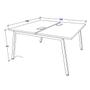 Imagem de Mesa de Trabalho 2 Lugares Mac Branco Pés Cavalete 1,40m F5