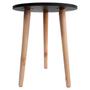 Imagem de Mesa Decorativa de Canto Preta em Madeira 39cm Diâmetro FWB