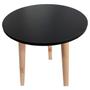 Imagem de Mesa Decorativa de Canto Preta em Madeira 39cm Diâmetro FWB