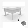 Imagem de Mesa Delta de Escritório Slim 1,60 x 1,60 com 2 Gavetas Cinza