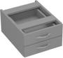 Imagem de Mesa Delta de Escritório Slim 1,60 x 1,60 com 2 Gavetas Cinza