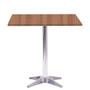 Imagem de Mesa Delta em Alumínio 75 cm (Alt) Base em X Tampo MDP Quadrado 60 cm (Larg) x 2,50 cm (Alt) Noce Na
