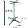 Imagem de Mesa Delta em Alumínio 75 cm (Alt) Base em X Tampo MDP Quadrado 60 cm (Larg) x 2,50 cm (Alt) Noce Na