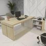 Imagem de Mesa Diretor Em L Com Tomada 183x202cm Corp A06 Carvalho/branco - Mpozenato