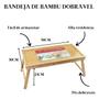 Imagem de Mesa Dobrável Bandeja Bambu Café Da Manhã Com Pés