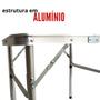 Imagem de Mesa Dobrável Camping Vira Maleta 60x45cm Ajuste Altura Estrutura Aluminio Portátil Fácil Montagem