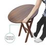 Imagem de Mesa Dobrável de Madeira Redonda 70cm com 4 Cadeiras Imbuia - Tarimatã