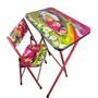 Imagem de Mesa e cadeira infantil dobravel mesinha educativa kit crianças aço e mdf rosa