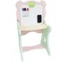 Imagem de Mesa e Lousa Mágica Pintura Infantil Didática 2x1 Dobrável Plástico Cadeira Rosa Brinqway BW-076RS