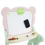 Imagem de Mesa e Lousa Mágica Pintura Infantil Didática 2x1 Dobrável Plástico Cadeira Rosa Brinqway BW-076RS