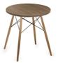 Imagem de Mesa Eames 60 cm Tampo Redondo Imbuia Base Madeira Clara - 28581