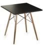 Imagem de Mesa Eames 80 cm Tampo Quadrado Preto Base Madeira Clara - 28725