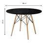 Imagem de Mesa Eames Eiffel Com Base Madeira E Tampo De 90cm Em Mdf - Cor Preta