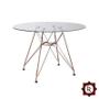 Imagem de Mesa Eames Eiffel Quadrado Tampo De Madeira 90cm Branco