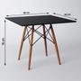 Imagem de Mesa Eames Eiffel Quadrado Tampo De Madeira 90cm Preto