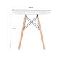 Imagem de Mesa Eames Eiffel Redondo Tampo De Madeira 80cm Branco