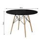 Imagem de Mesa Eames Eiffel Redondo Tampo de Madeira 90cm Preto