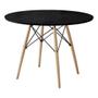 Imagem de Mesa Eames Eiffel Redondo Tampo de Madeira 90cm Preto