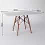 Imagem de Mesa Eames Eiffel Retangular Tampo de Madeira 120x75cm Branco