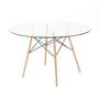 Imagem de Mesa Eames Vidro 90Cm Mesa De Jantar Moderna Gardenlife