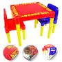 Imagem de Mesa Educativa Infantil Colorida com 2 Cadeiras Tritec