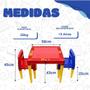 Imagem de Mesa Educativa Infantil Colorida com 2 Cadeiras Tritec