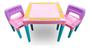 Imagem de Mesa Educativa Infantil Didática Com 2 Cadeiras Rosa Menina - Tritec