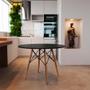 Imagem de Mesa Eiffel Design Charles Eames 90cm Preta Base Madeira Maciça