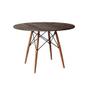 Imagem de Mesa Eiffel Design Charles Eames Redonda 90cm Amêndoa Base Madeira Maciça