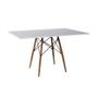 Imagem de Mesa Eiffel Design Charles Eames Retangular Branca 120x75cm Base Madeira