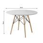 Imagem de Mesa Eiffel Dkr Wood Tampo de Madeira 90cm Branco 