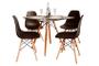 Imagem de Mesa Eiffel Quadrada 80X80Cm + 04 Cadeiras Eiffel Preta