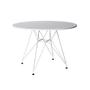 Imagem de Mesa Eiffel Redonda 110cm Tampo de Madeira Branco com Base de Ferro Branco