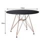 Imagem de Mesa Eiffel Redonda 110cm Tampo De Madeira Preto Com Base De Ferro Cobre