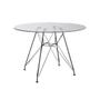 Imagem de Mesa Eiffel Redonda 110cm Tampo De Vidro Com Base De Ferro Preto
