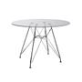 Imagem de Mesa Eiffel Redonda 110cm Tampo de Vidro com Base de Ferro Preto