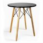 Imagem de Mesa Eiffel Redonda Preta 60 Cm MDF + 2 Cadeira Eames Eiffel