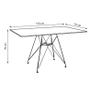 Imagem de Mesa Eiffel Retangular 120x75 Tampo De Madeira Branco Com Base De Ferro Cobre