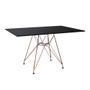 Imagem de Mesa Eiffel Retangular 120x75 Tampo De Madeira Preto Com Base De Ferro Cobre