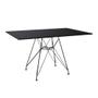 Imagem de Mesa Eiffel Retangular 120x75 Tampo De Madeira Preto Com Base De Ferro Preto