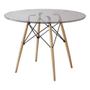 Imagem de Mesa Eiffel Wood Tampo de Vidro 110cm 