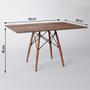 Imagem de Mesa Eiffel Wood Tampo Retangular de Madeira 120 X 80 Cm Amêndoa New Green